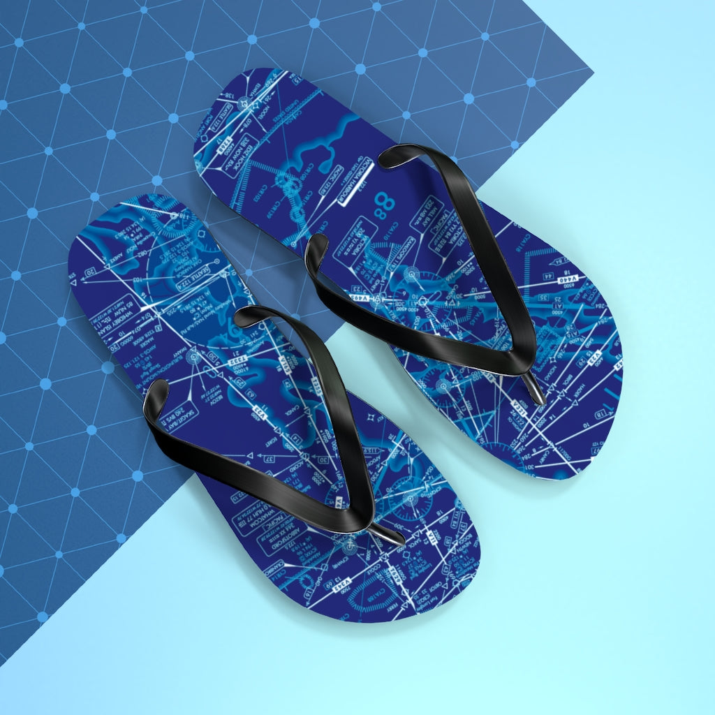 Aeronautical Chart Flip-Flops (ELUS1/blue)