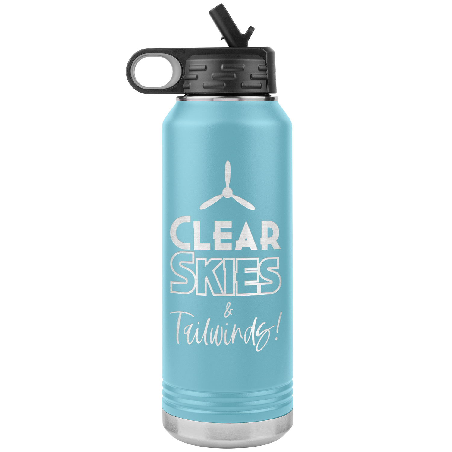 Clear Skies & Tailwinds! - 32 oz. water bottle (w/prop)