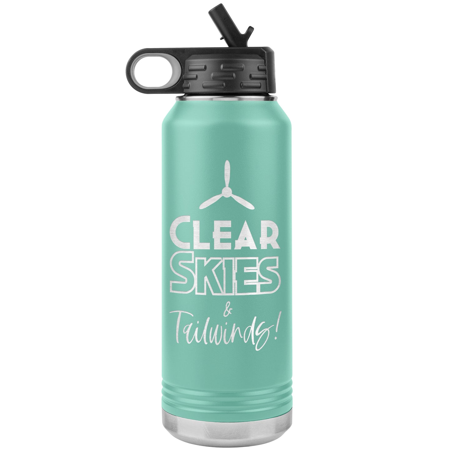Clear Skies & Tailwinds! - 32 oz. water bottle (w/prop)
