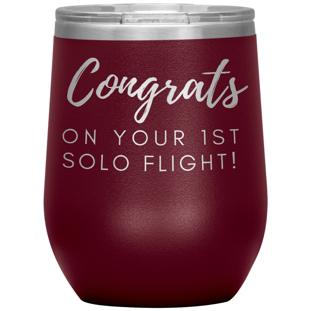 Congrats on your 1st Solo Flight! - 12 oz. tumbler