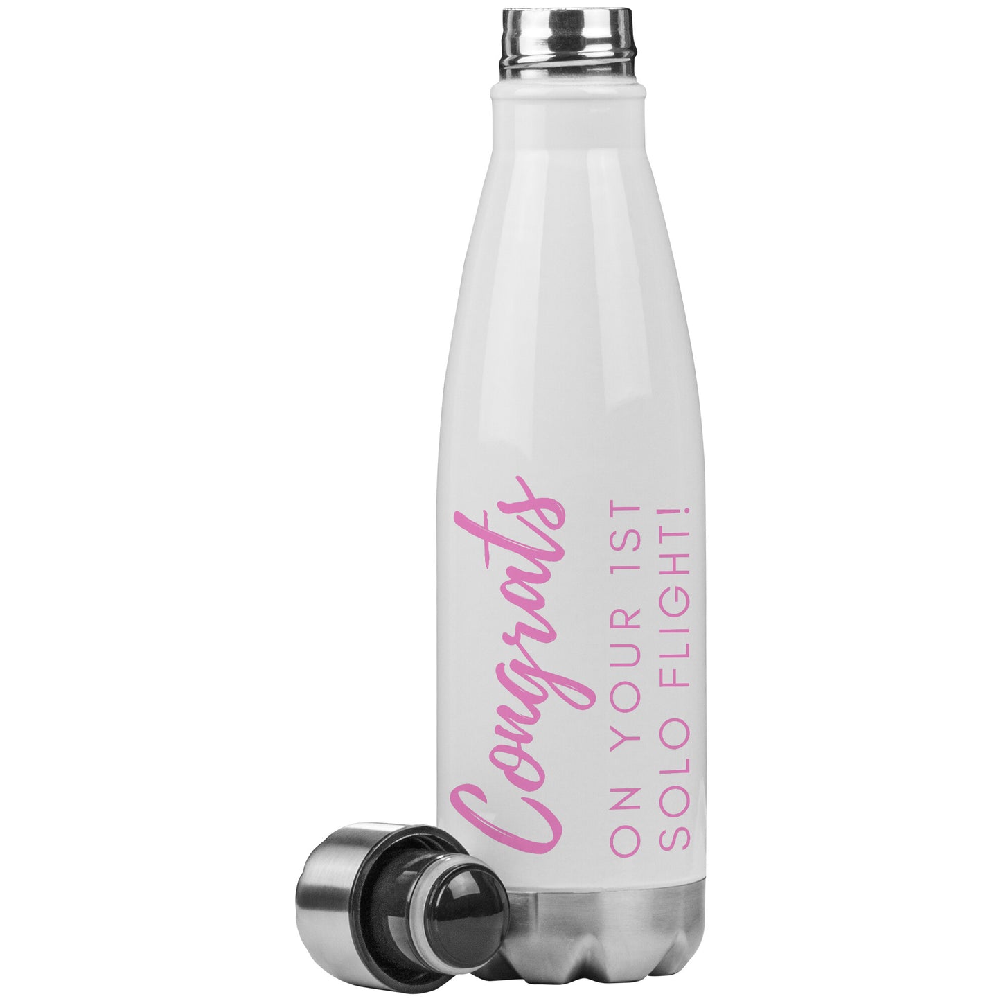 Congrats on your first solo flight! - stainless steel water bottle