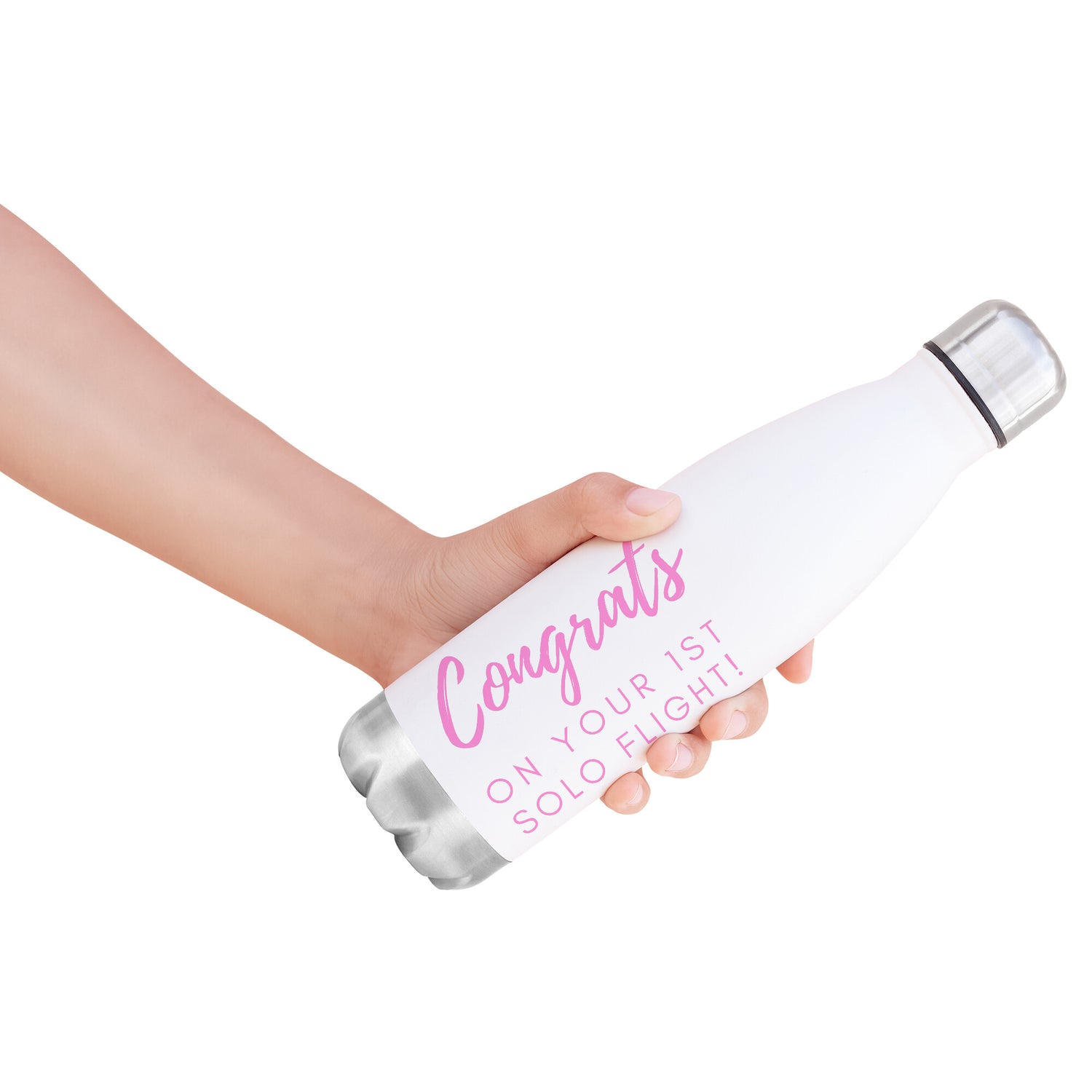Congrats on your first solo flight! - stainless steel water bottle