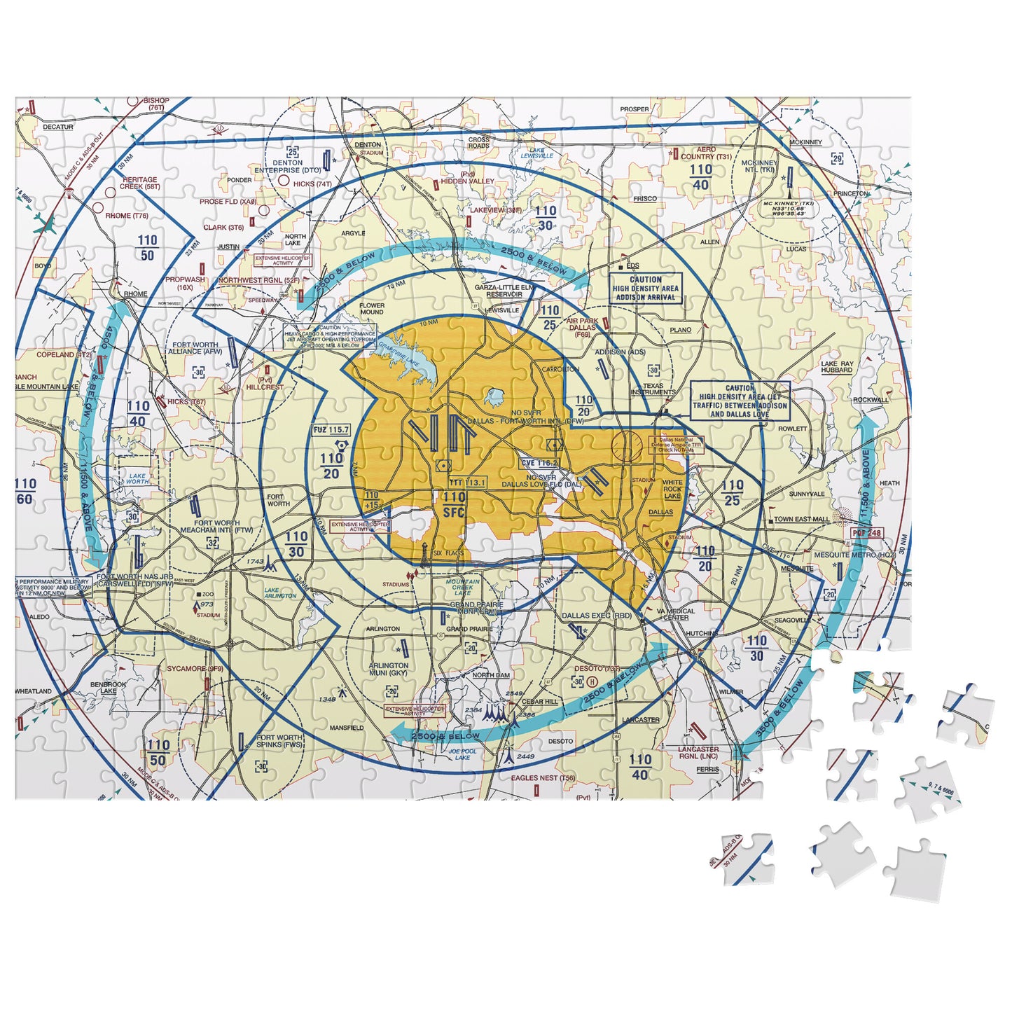 Dallas - Ft. Worth Flyway Chart jigsaw puzzle