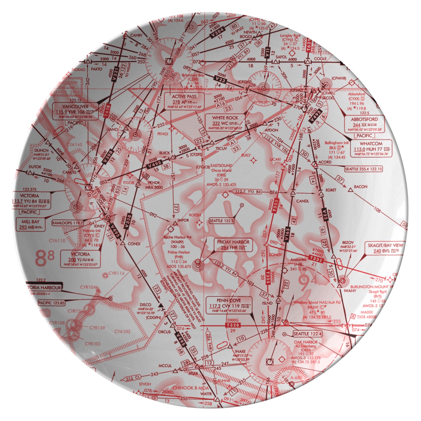 Enroute Low Altitude Chart plate (red&white)