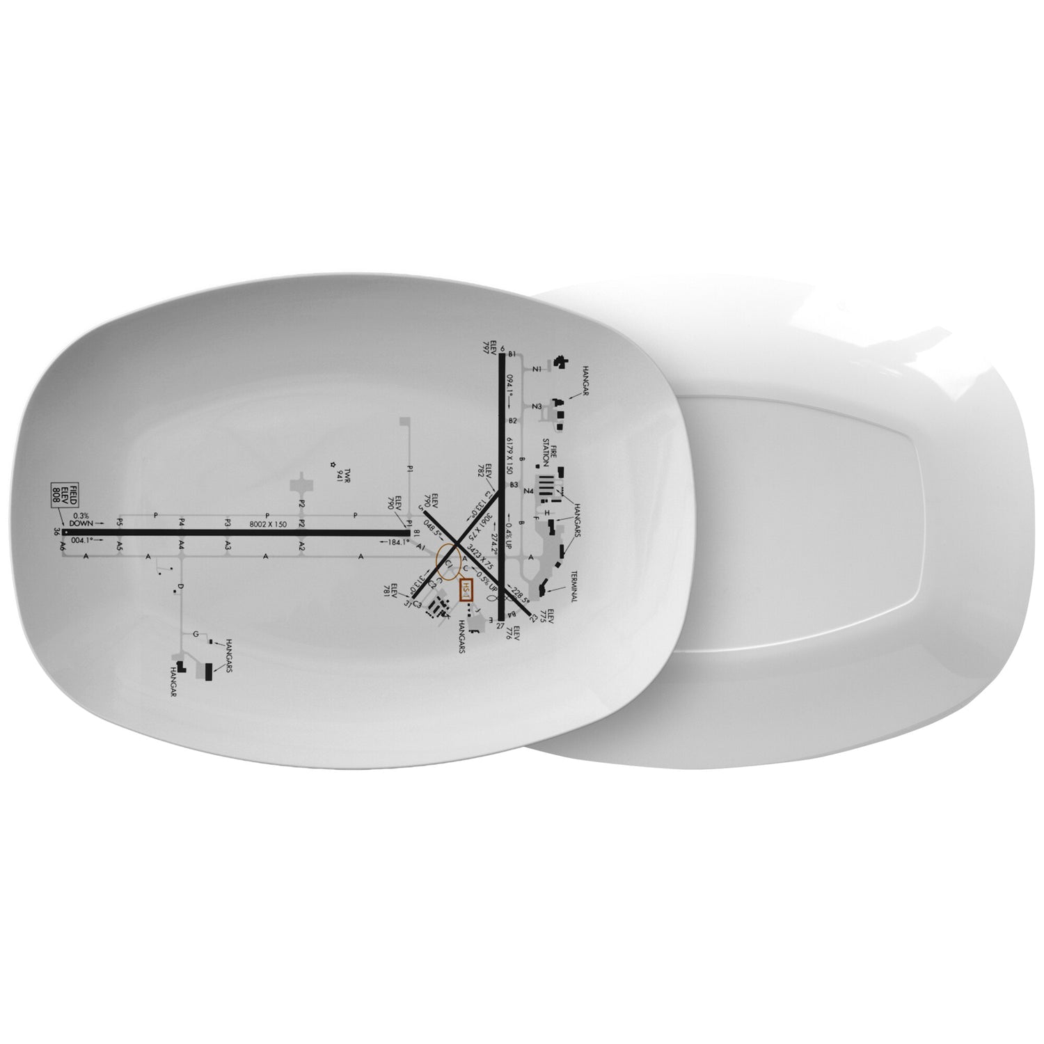 Wittman Regional Airport taxi diagram - serving platter