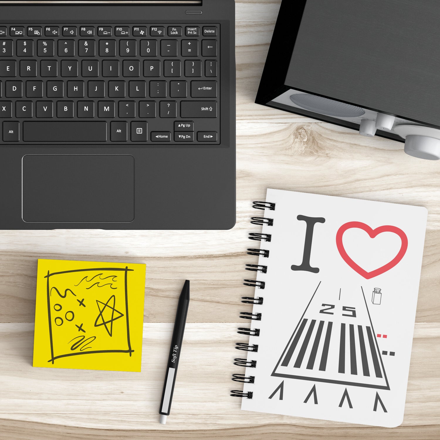 Hawthorne Airport Runway 25 / Runway 7 spiral notebook