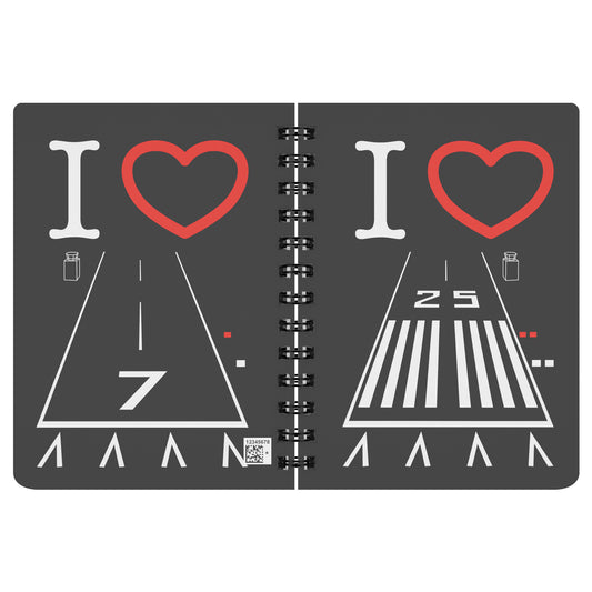 Hawthorne Airport Runway 25 / Runway 7 spiral notebook