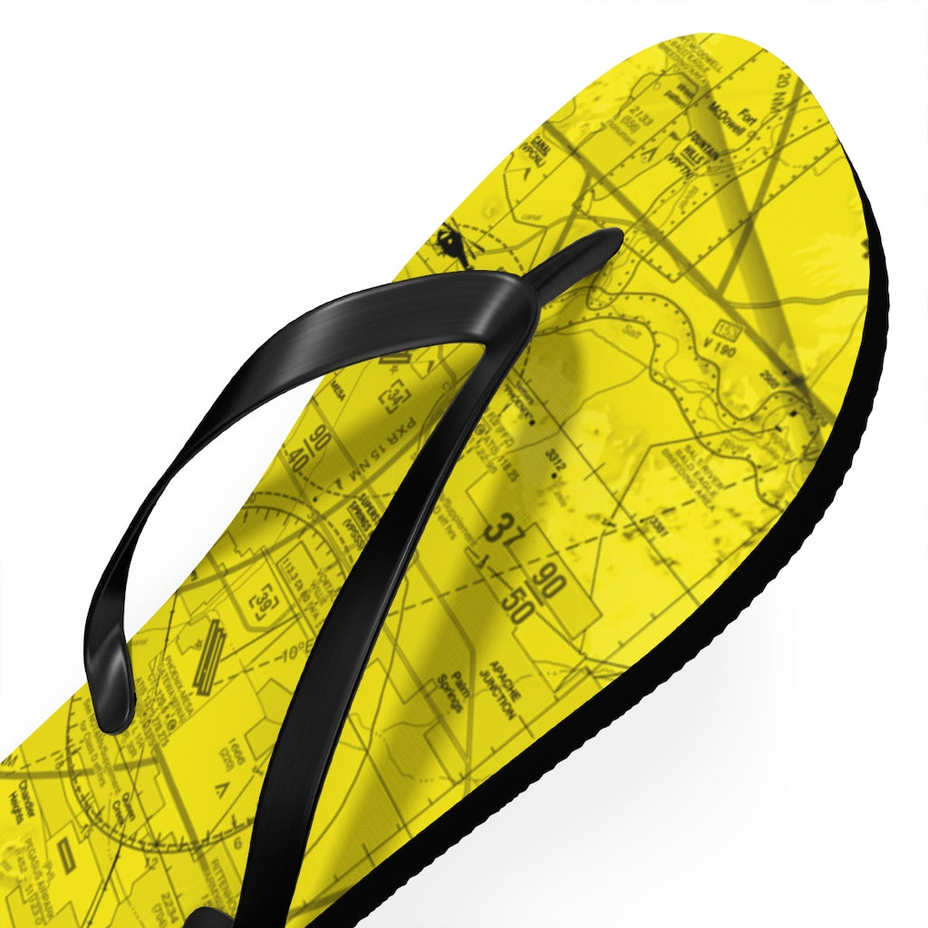 Aeronautical Chart Flip-Flops (PHX/yellow)
