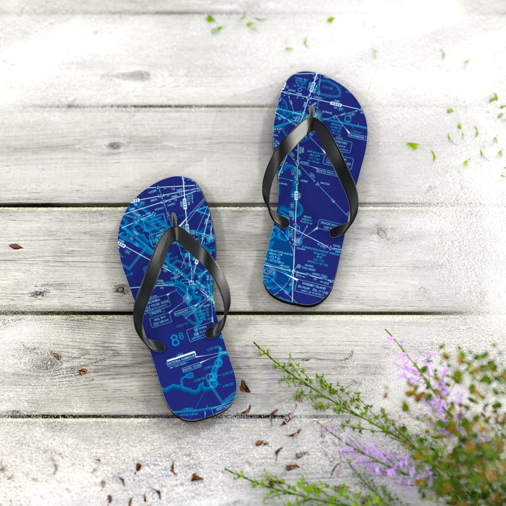 Aeronautical Chart Flip-Flops (ELUS1/blue)