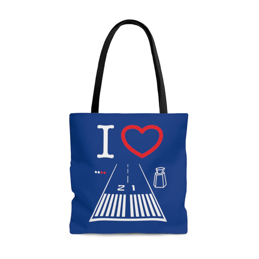 Santa Monica Airport Runway 21 / 3 - tote bag (blue)