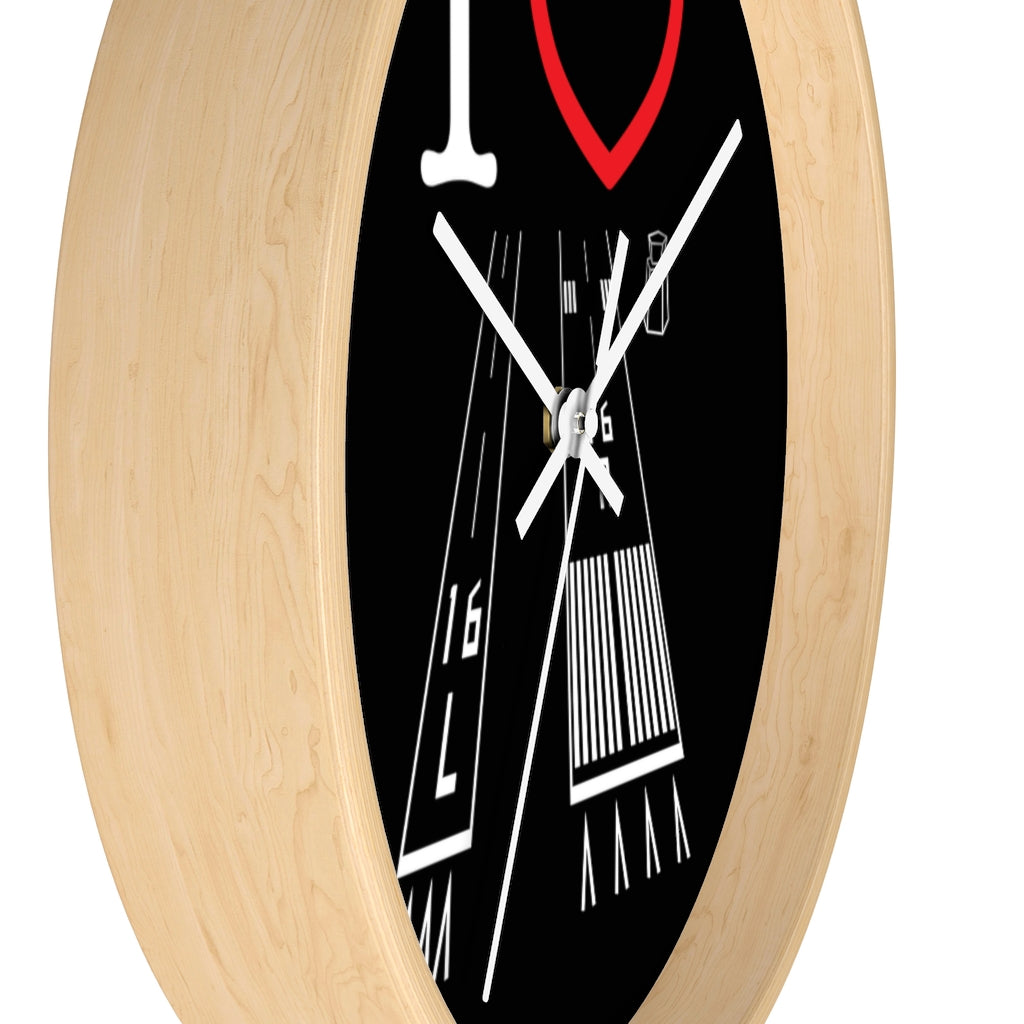 Van Nuys Airport Runways 16L - 16R wall clock (black)