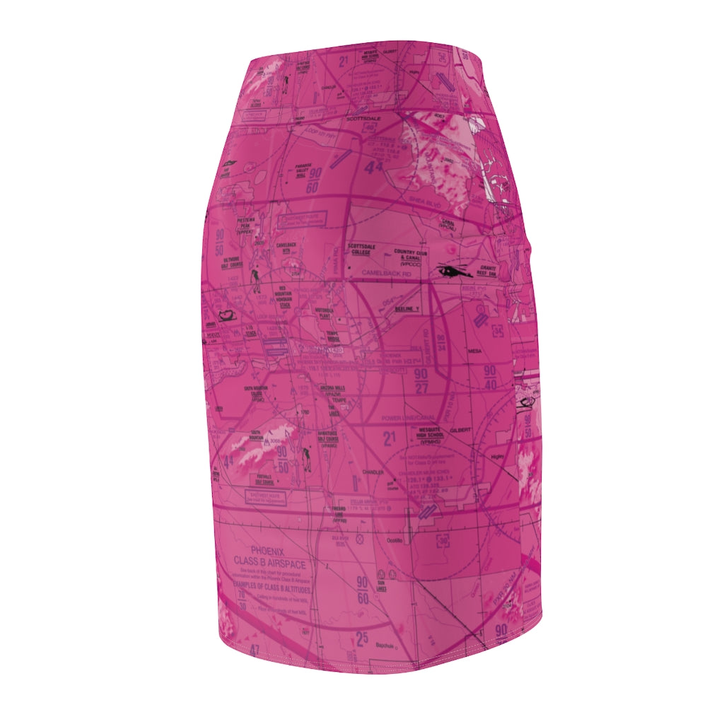 Phoenix TAC Chart - women's pencil skirt (pink)