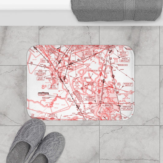 Enroute Low Altitude Chart bath mat (red&white)