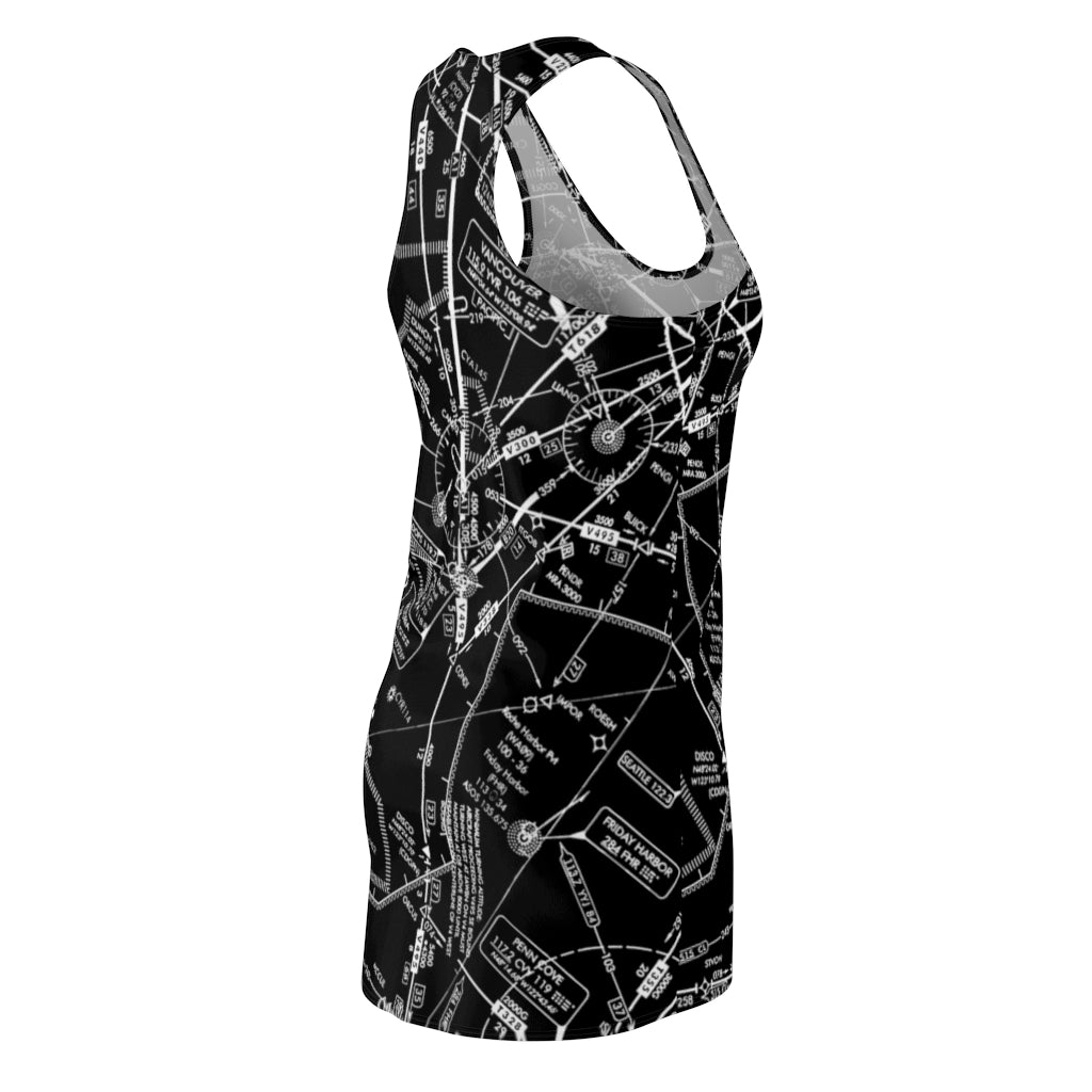 Enroute Low Altitude Chart - racerback dress (black)