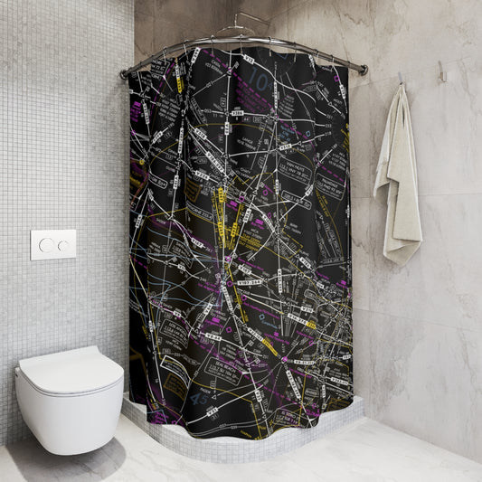 Aeronautical Chart shower curtain (ELUS3/invert)