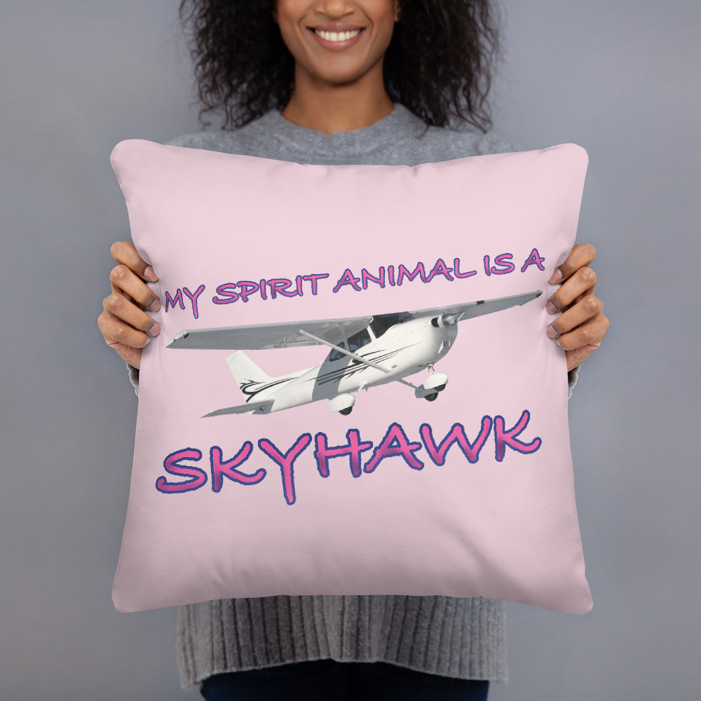 My Spirit Animal is a Skyhawk light pink basic pillow