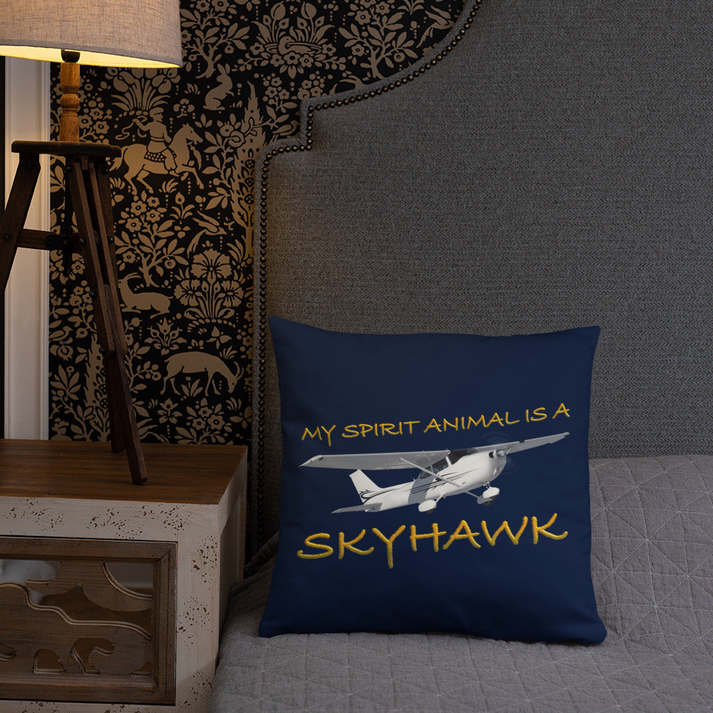 My Spirit Animal is a Skyhawk navy basic pillow