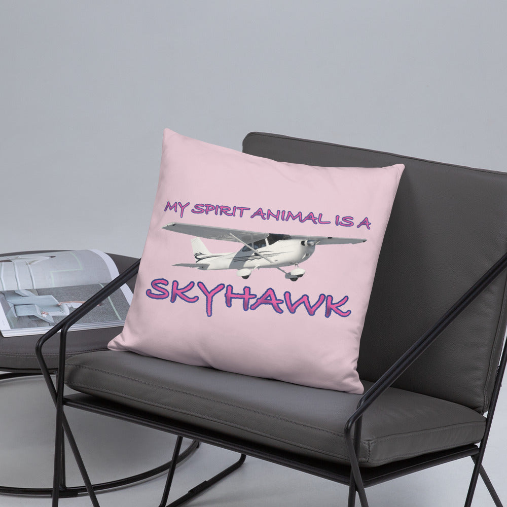 My Spirit Animal is a Skyhawk light pink basic pillow
