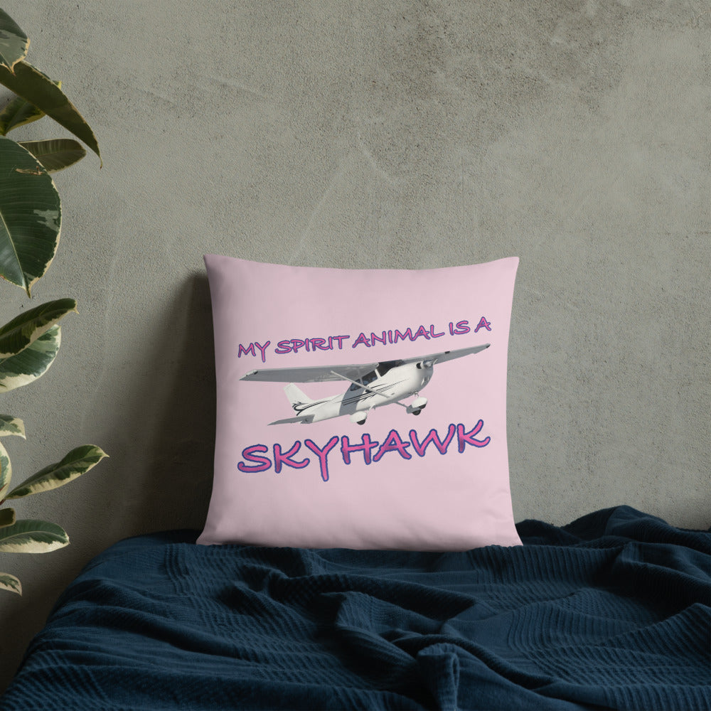 My Spirit Animal is a Skyhawk light pink basic pillow