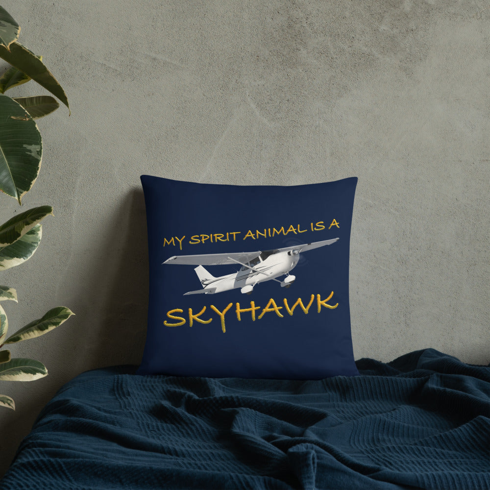 My Spirit Animal is a Skyhawk navy basic pillow