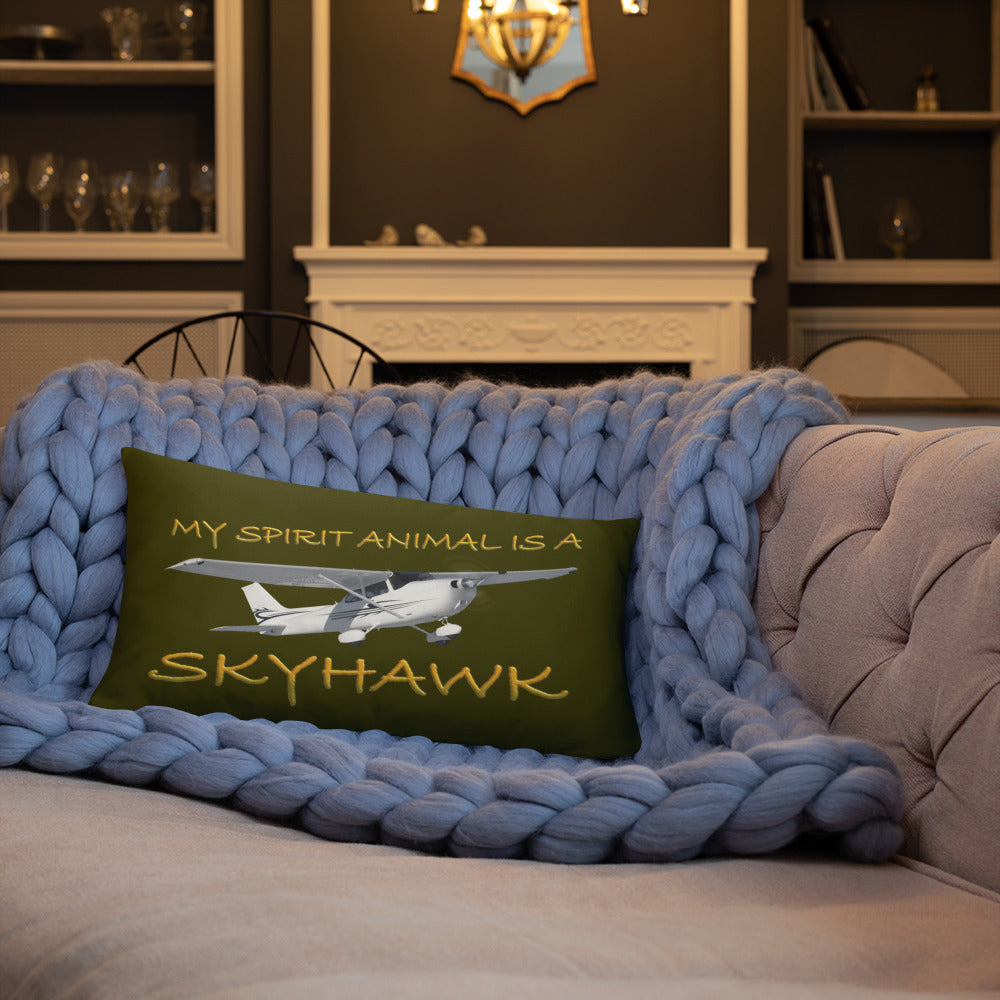 My Spirit Animal is a Skyhawk dark green basic pillow