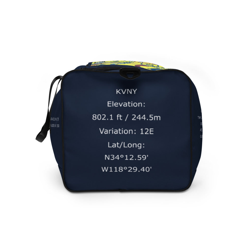 Van Nuys Airport Runways 16L - 16R / 34L - 34R - navy duffle bag