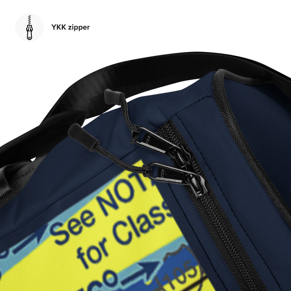 Hawthorne Airport Runway 25 / Runway 7 navy duffle bag