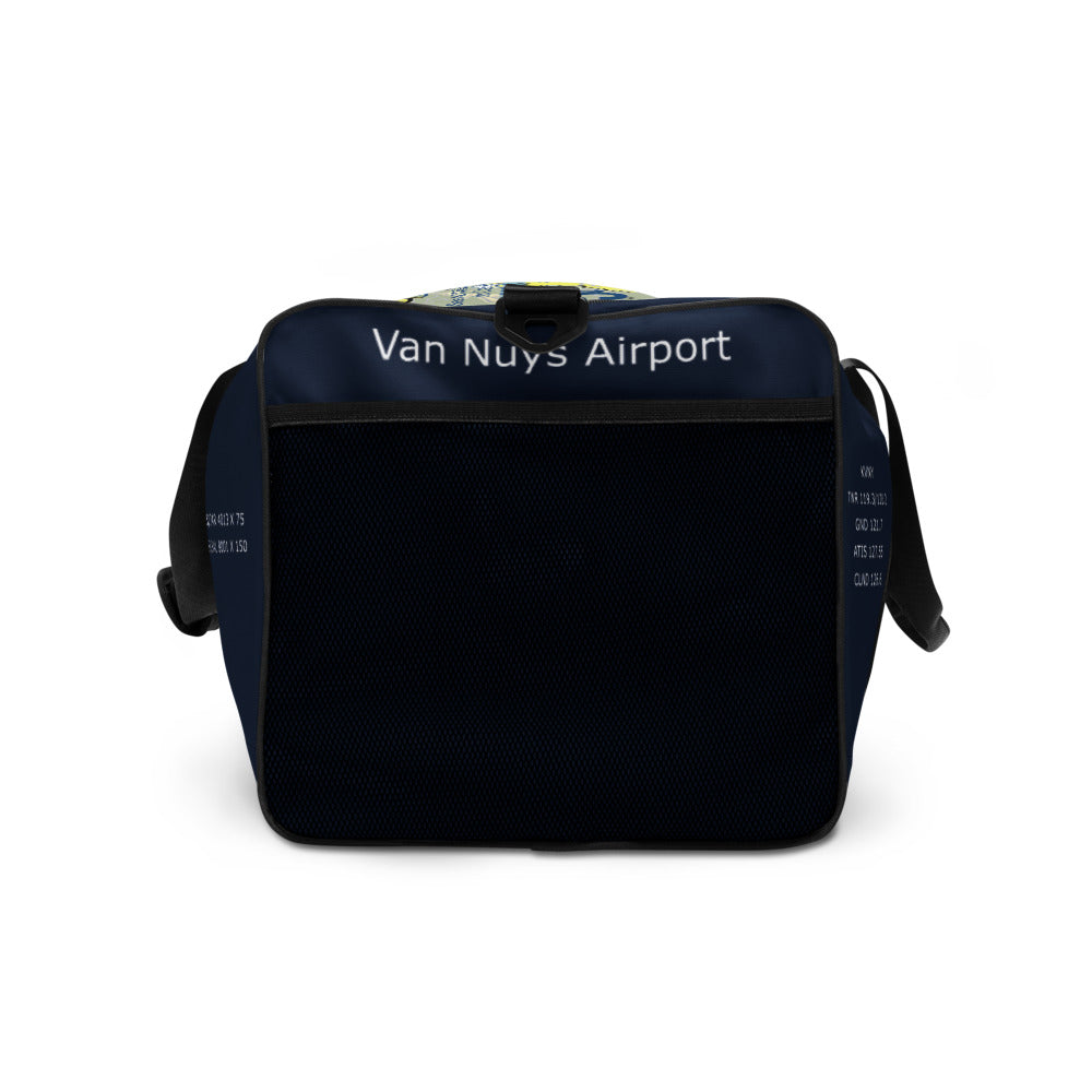 Van Nuys Airport Runways 16L - 16R / 34L - 34R - navy duffle bag