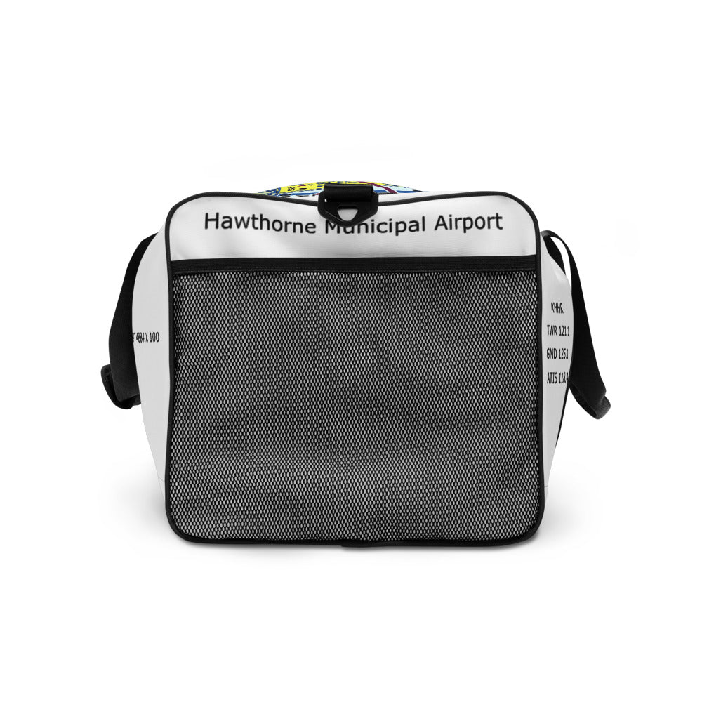 Hawthorne Airport Runway 25 / Runway 7 white duffle bag
