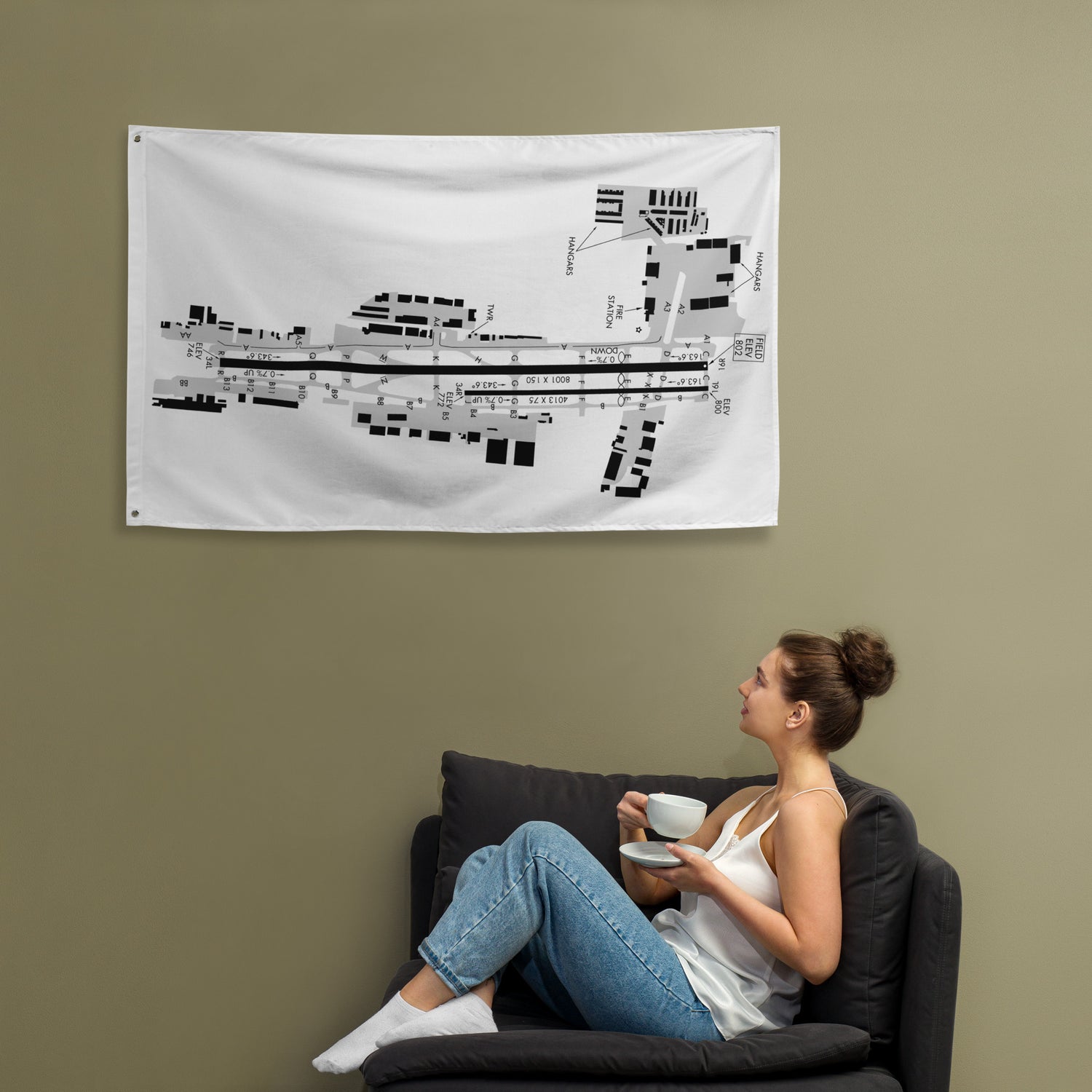 Van Nuys Airport taxi diagram - flag