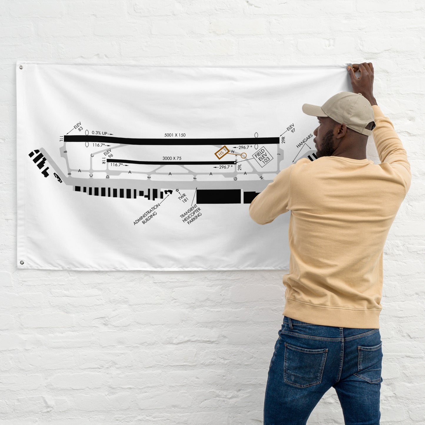 Torrance Airport taxi diagram - flag