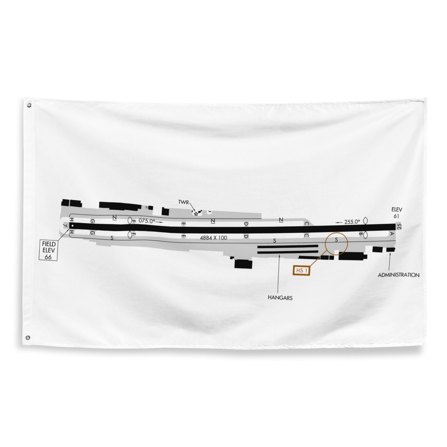 Hawthorne Airport taxi diagram - flag