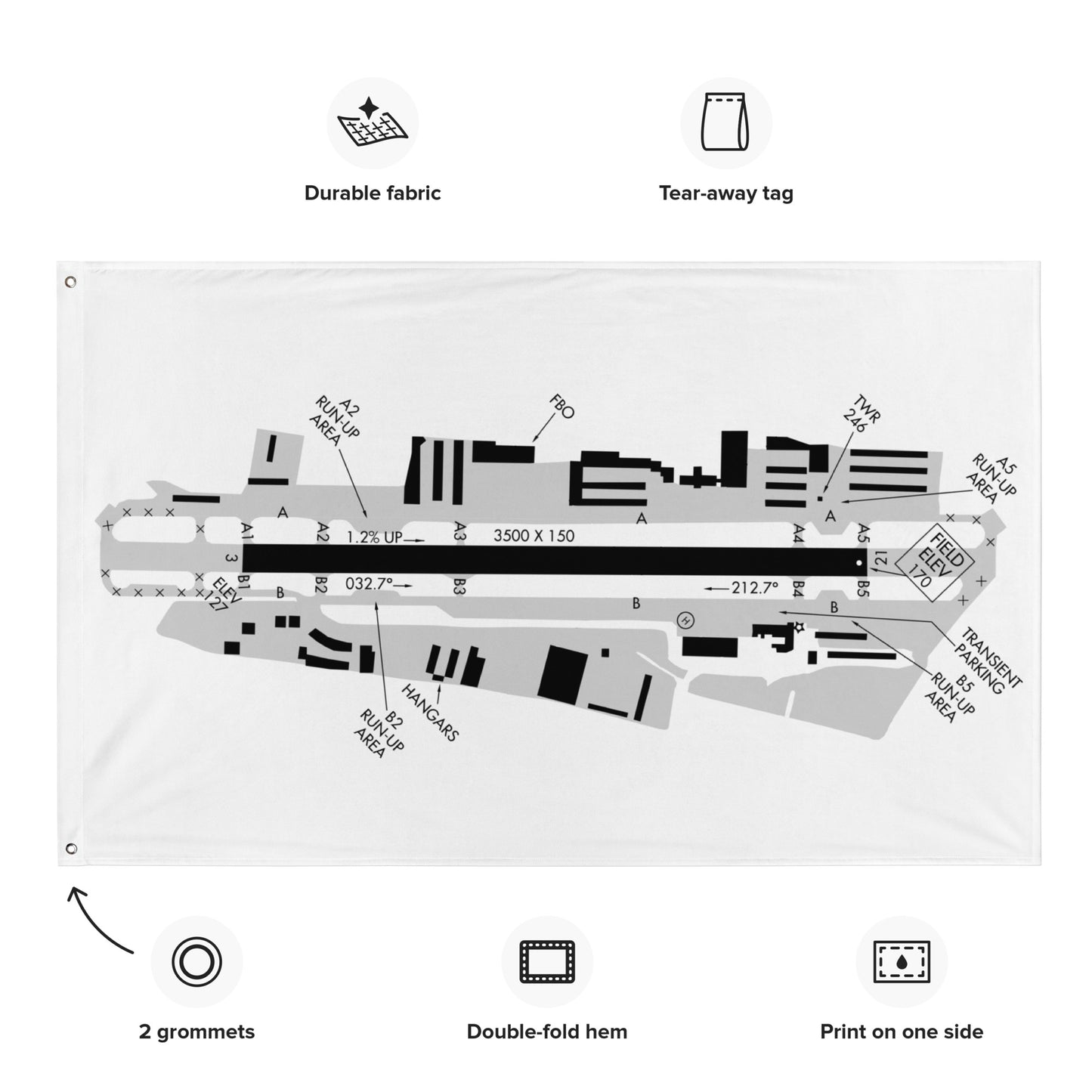 Santa Monica Airport taxi diagram - flag