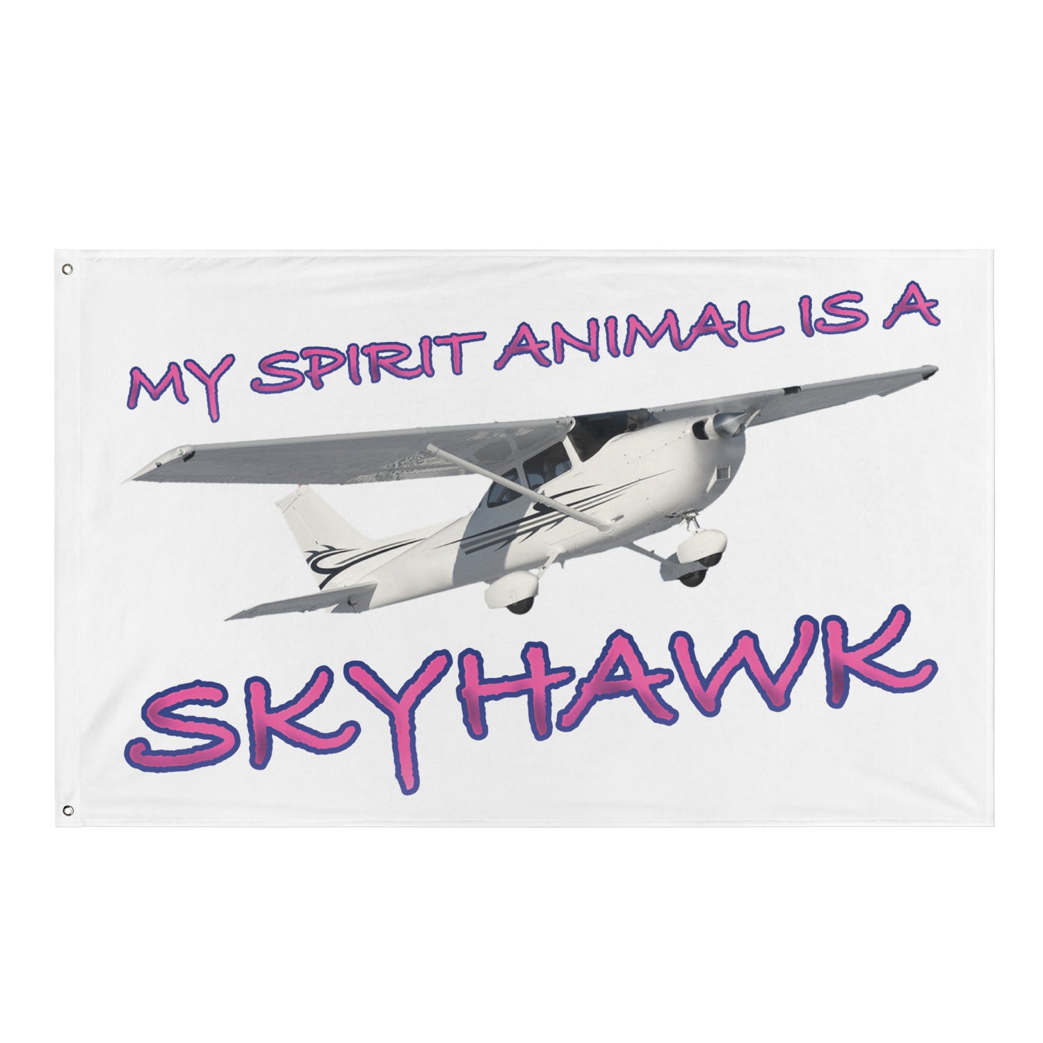 My Spirit Animal is a Skyhawk - flag (pink)