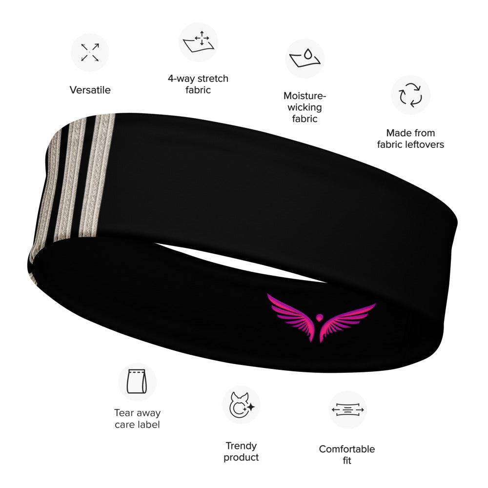 Silver Captain Epaulette headband (black)