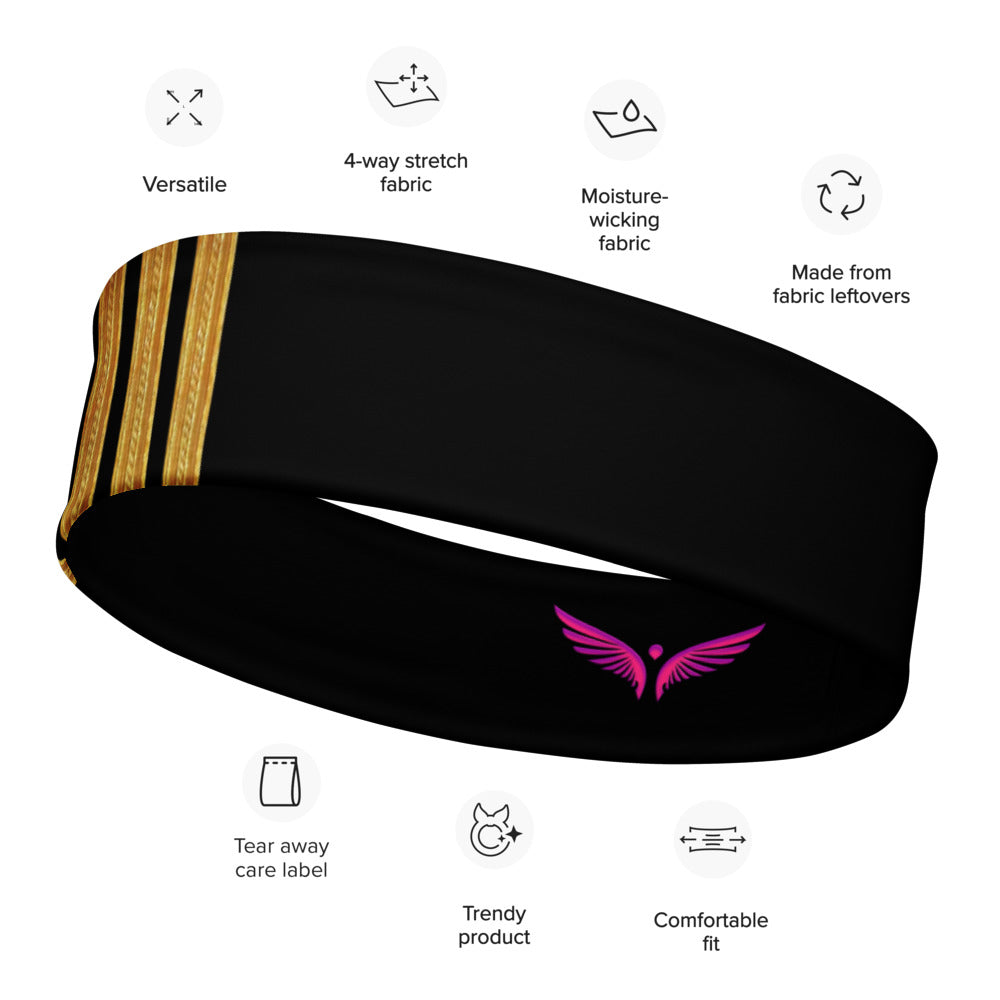Gold Captain Epaulette headband (black)