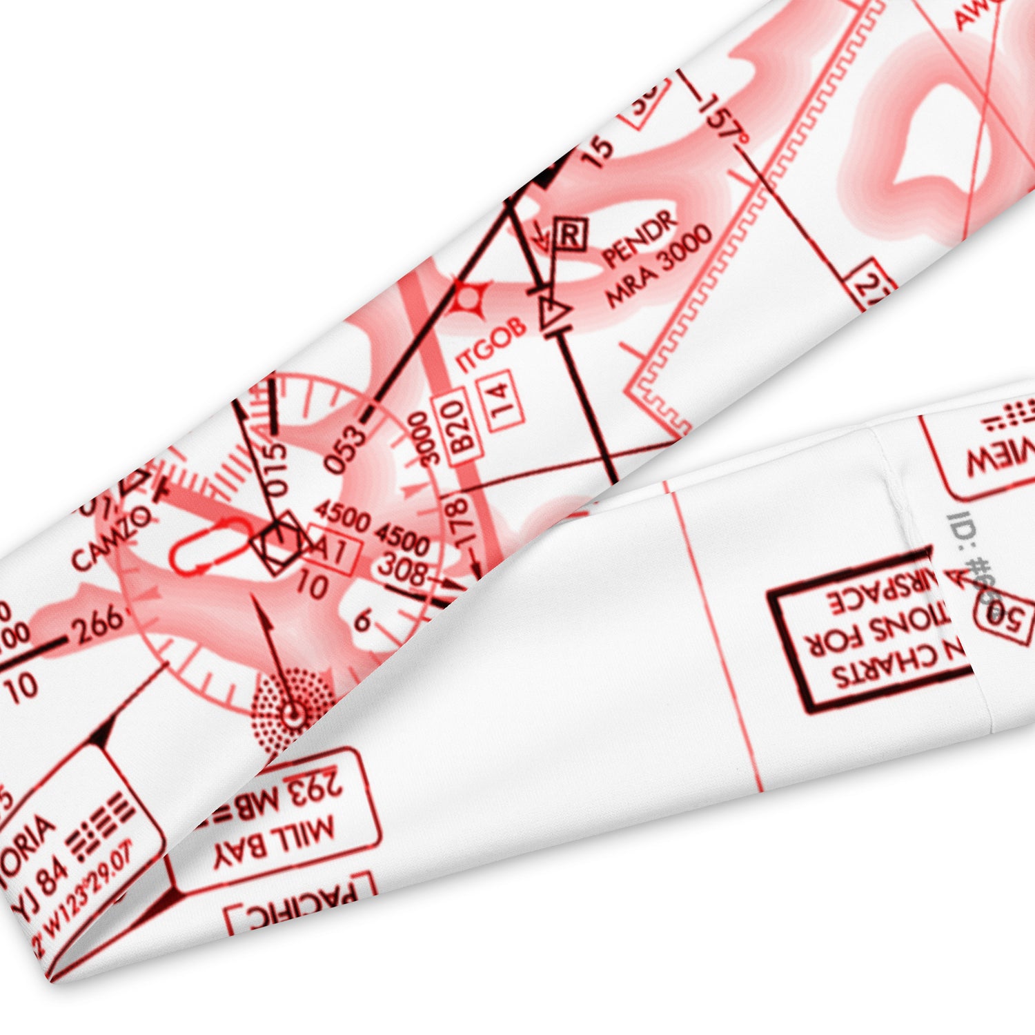 Enroute Low Altitude Chart - red and white headband