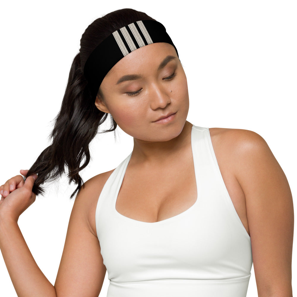 Silver Captain Epaulette headband (black)