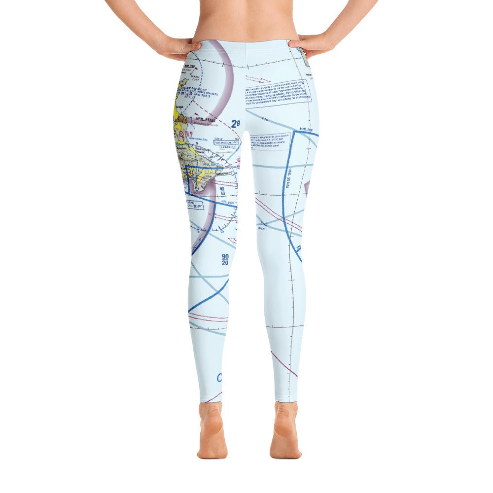 Honolulu Airport Sectional Chart Leggings