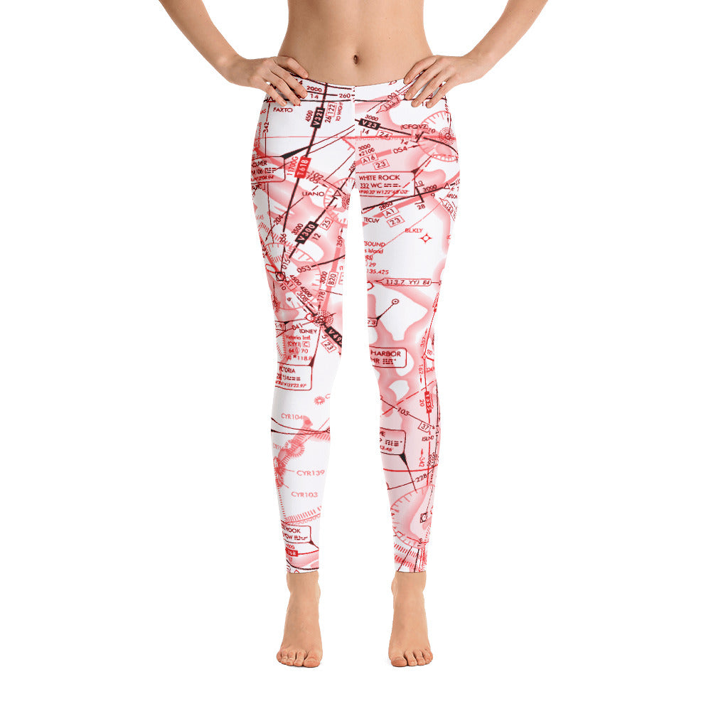 Enroute Low Altitude (ELUS1) Chart Leggings - red