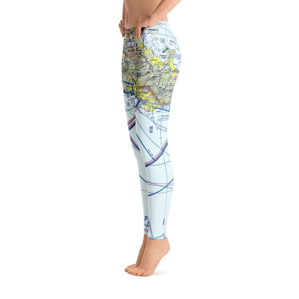 Honolulu Airport Sectional Chart Leggings