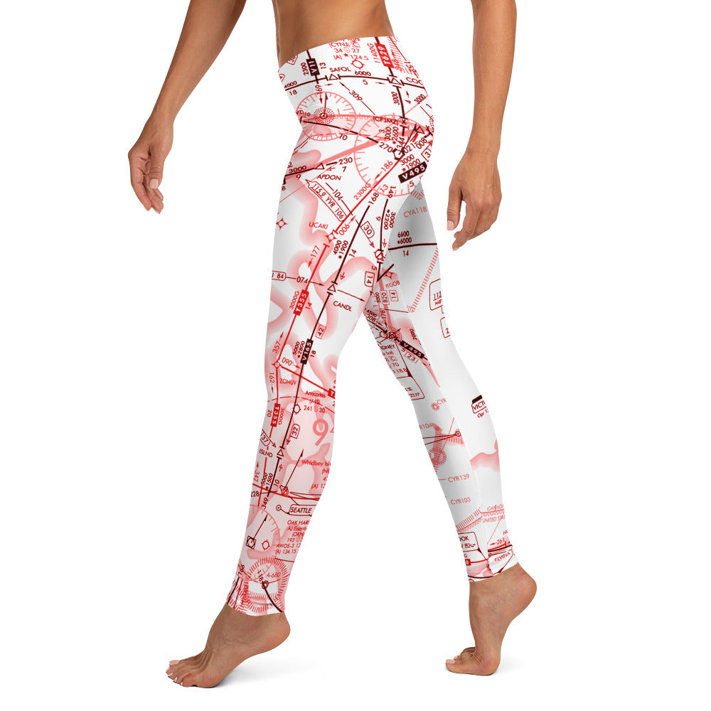 Enroute Low Altitude (ELUS1) Chart Leggings - red