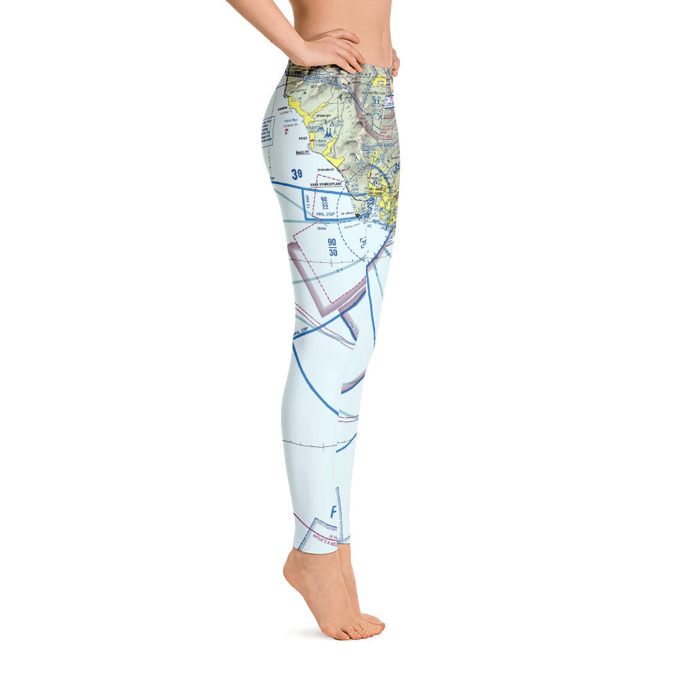 Honolulu Airport Sectional Chart Leggings