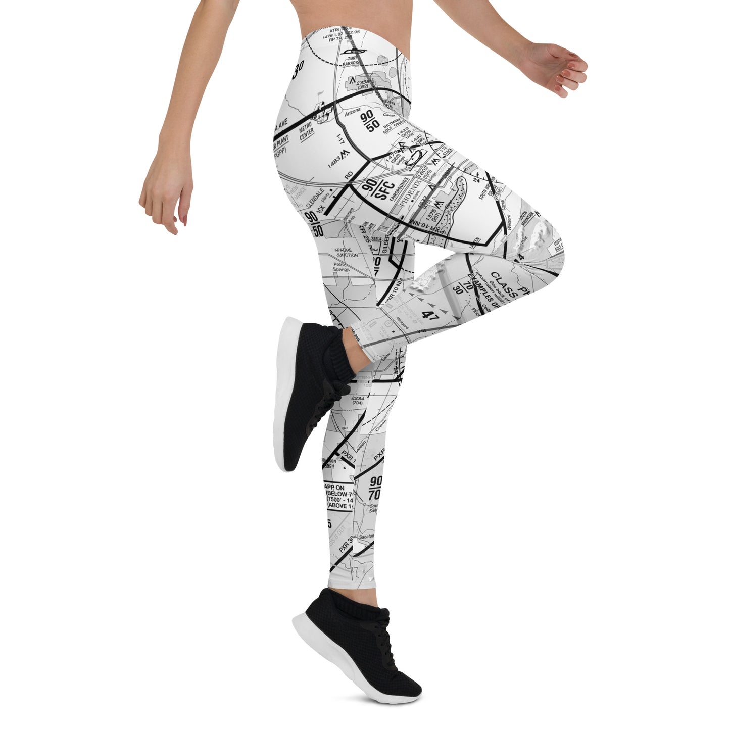 Phoenix TAC Chart Leggings - black and white