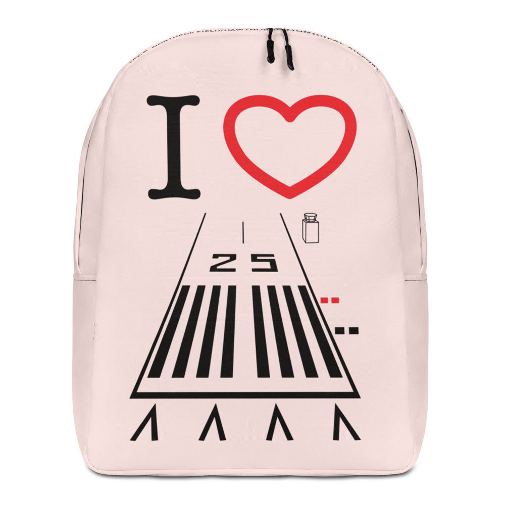 Hawthorne Airport Runway 25 - light pink minimalist backpack