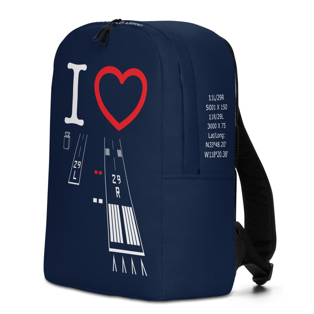 Torrance Airport Runways 29L / 29R navy minimalist backpack