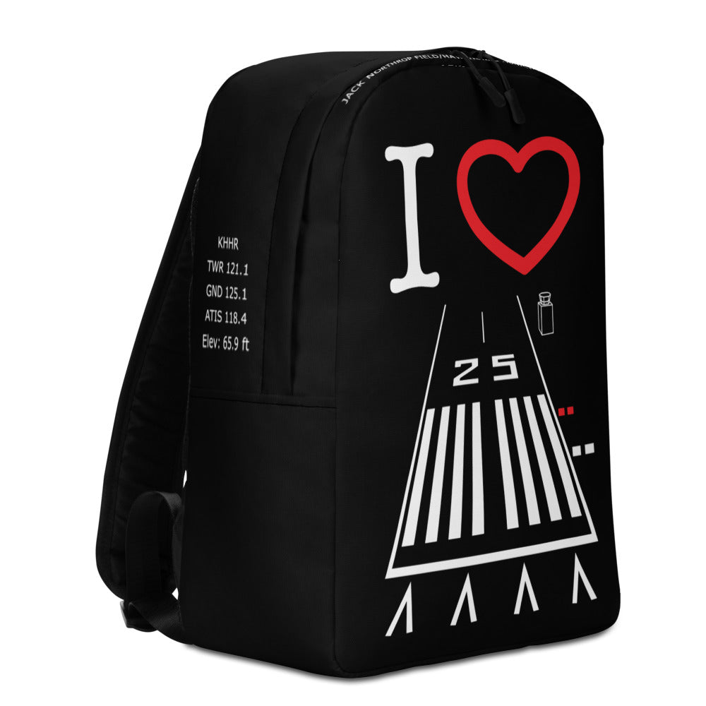 Hawthorne Airport Runway 25 - black minimalist backpack