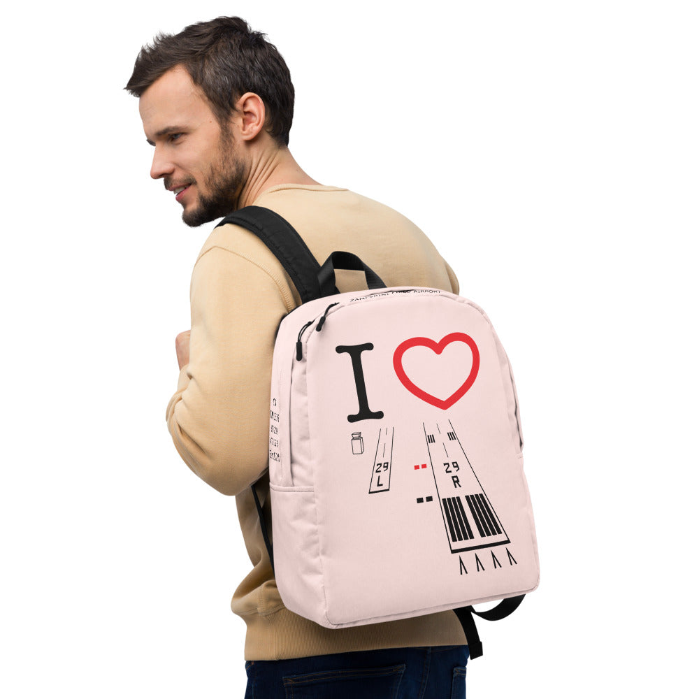 Torrance Airport Runways 29L / 29R light pink minimalist backpack