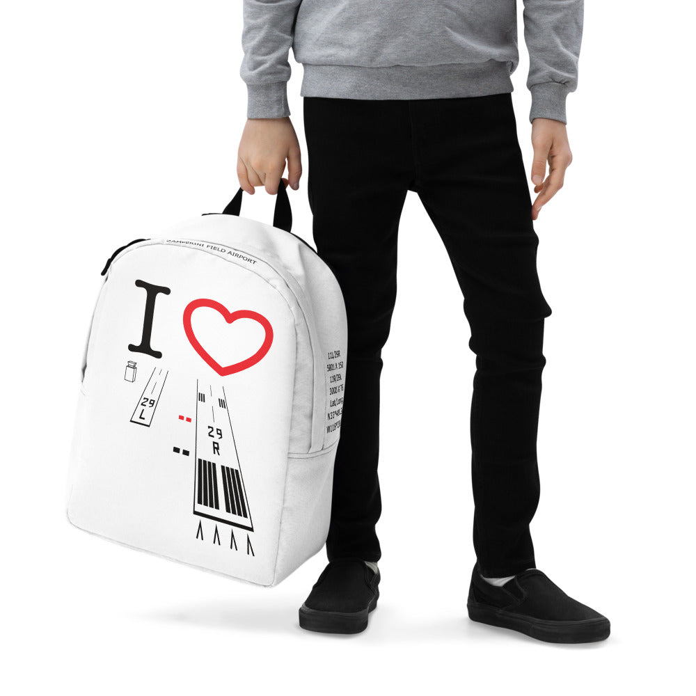 Torrance Airport Runways 29L / 29R white minimalist backpack