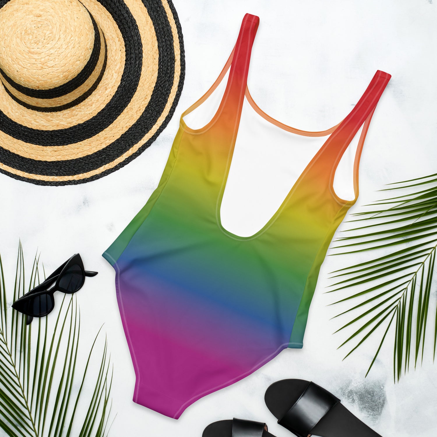 Rainbow one-piece swimsuit